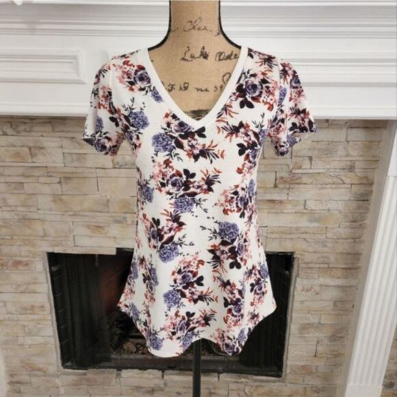 LULAROE FLORAL shirt size XXS new‎ - Picture 1 of 5